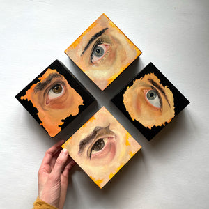 set of 4 small eye paintings