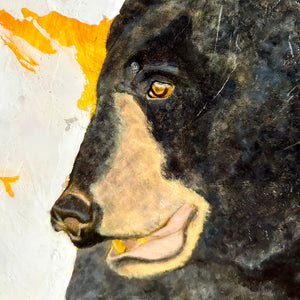 black bear painting 'Motherhood' texture detail