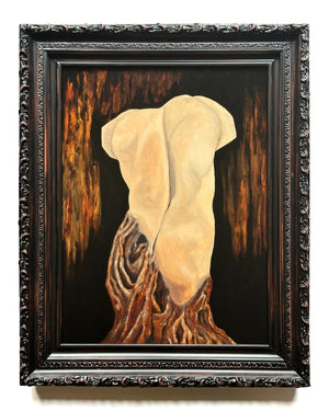 framed surreal oil figure painting by danny schreiber
