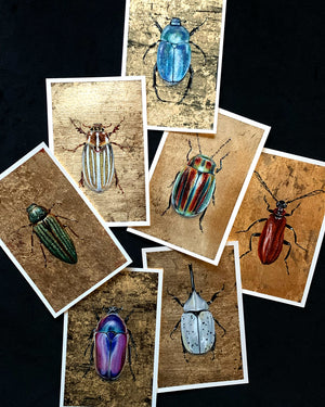 gold leaf beetle paintings inspired by 7 elements