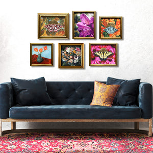embellished canvas prints on wall