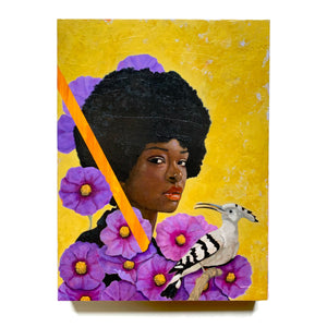 woman portrait painting yellow