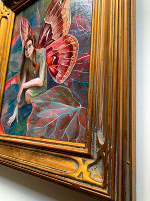 fairy painting carved gold leaf frame detail