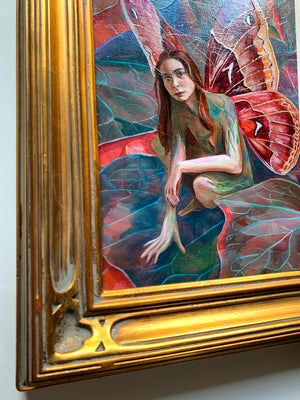 fairy painting gold leaf frame detail