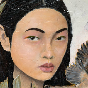 focus woman portrait face texture detail