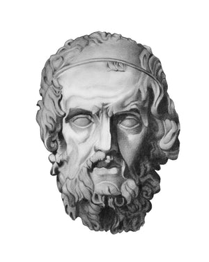 homer charcoal drawing art print