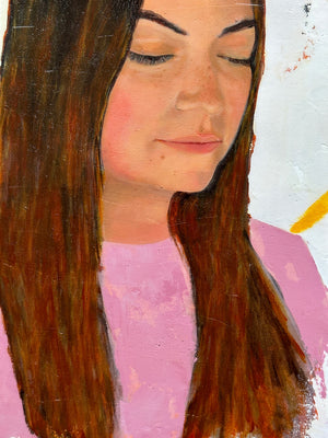 luminous portrait painting hair detail