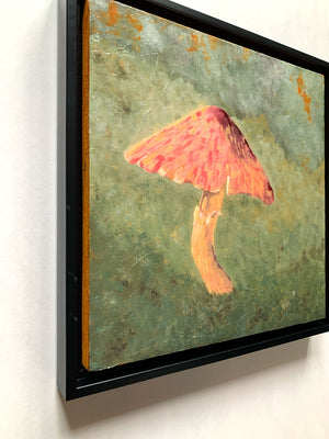 mushroom painting black float frame detail