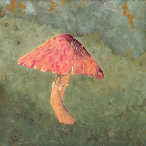 pink mushroom art print