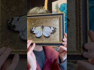 white butterfly painting gold leaf process