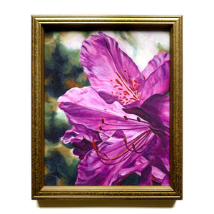 purple rhododendron embellished canvas art print