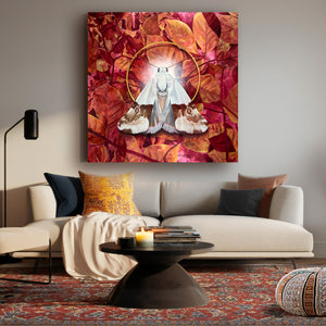 recollection large colorful moth painting on wall