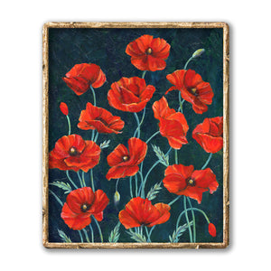 red poppies artwork poppy art print
