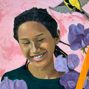 girl portrait painting detail