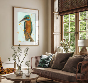 river kingfisher bird art print wall art