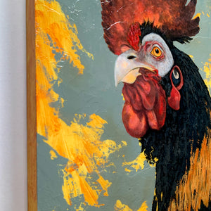 rooster painting edge detail