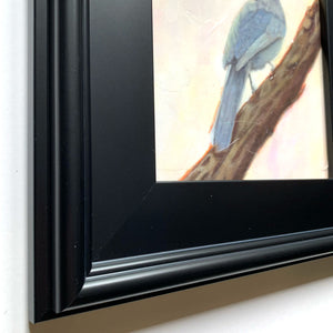 Stellar's Jay embellished canvas art print wide black frame