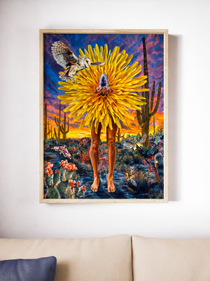 surreal dandelion art print manipura chakra solar plexus art on wall