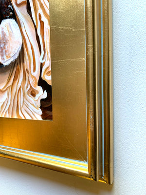 wide gold leaf frame detail