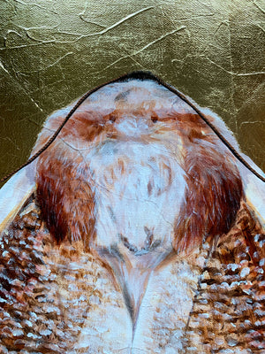 'Totality' moth painting fur and antennae detail