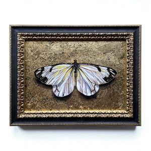 white butterfly painting gold leaf
