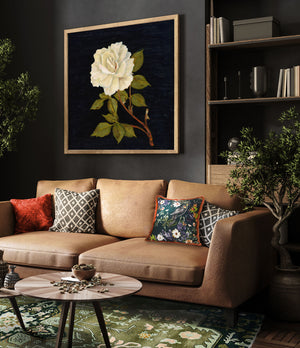 white rose artwork traditional wall decor