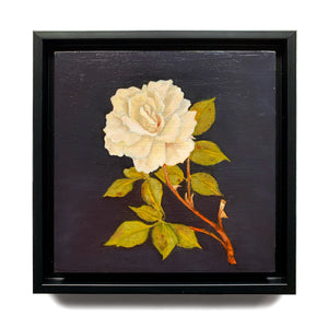 white rose oil painting