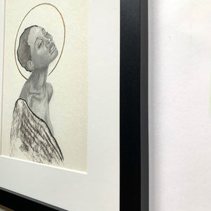 woman portrait drawing frame detail