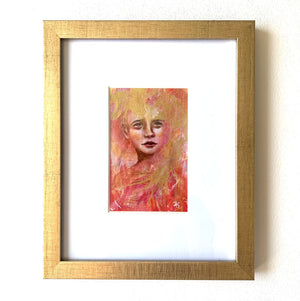 We are Lightning at Rest emotional art colorful acrylic painting in gold frame with white mat aimee schreiber