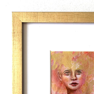 We are Lightning at Rest emotional art colorful acrylic painting in gold frame with white mat aimee schreiber