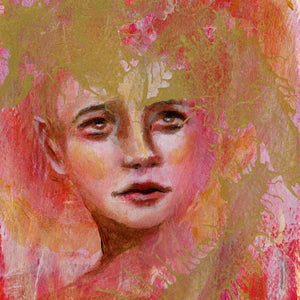We are Lightning at Rest emotional art colorful acrylic painting portrait detail aimee schreiber 