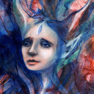 Tangled Tides emotional art colorful painting detail by aimee schreiber