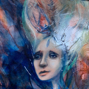 Tangled Tides emotional art colorful painting texture by aimee schreiber