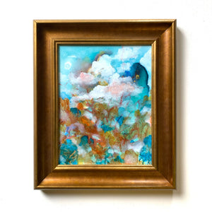 abstract landscape painting ethereal hillside