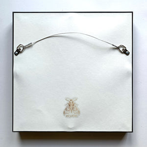 Aimee Schreiber moth painting back ready to hang