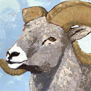 animal painting ram face detail