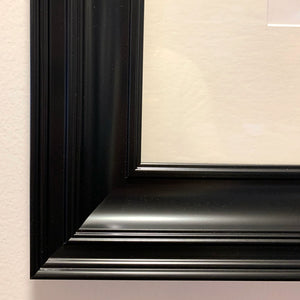 bird charcoal drawing wide black frame detail