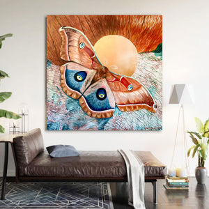 "Love (is not blind)" Polyphemus Moth Painting 48x48