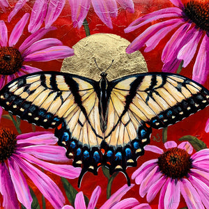 butterfly painting on canvas texture detail