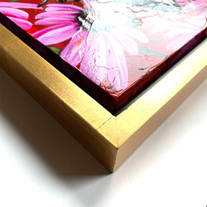 butterfly painting gold float frame detail