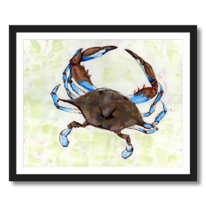 crab art print framed