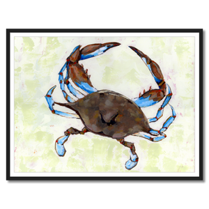 crab art print framed 40x30
