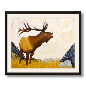 elk art print matted framed 16x20