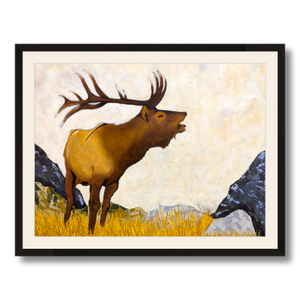 elk art print matted framed 18x24