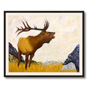 elk art print matted framed 24x30