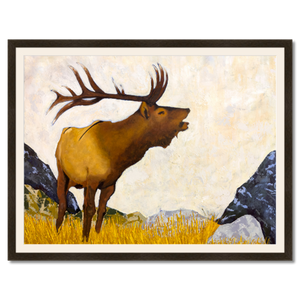 elk art print matted framed 30x40