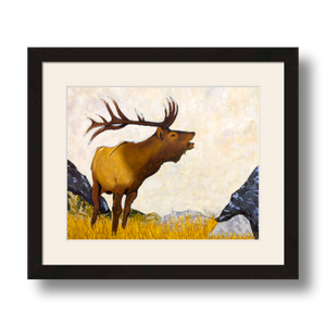 elk art print matted framed 8x10