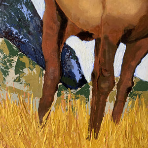 elk painting texture detail -Abundance- by Danny Schreiber