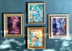 emotional art contemporary acrylic painting teal gallery wall by aimee schreiber