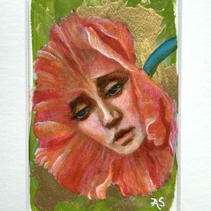 flower face painting gold ink detail